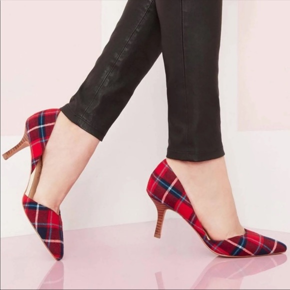 Sole Society Shoes - SOLE SOCIETY heels size 8.5 red plaid D’Orsay Jenn